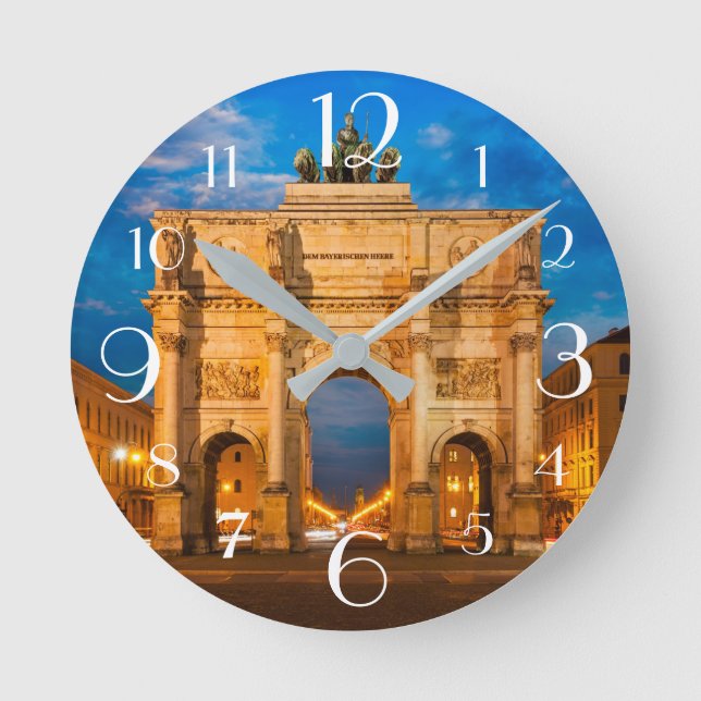 Victory Gate, Munich Germany Round Clock (Front)