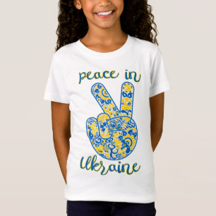 Victory gesture and lettering Peace in Ukraine T-S T-Shirt