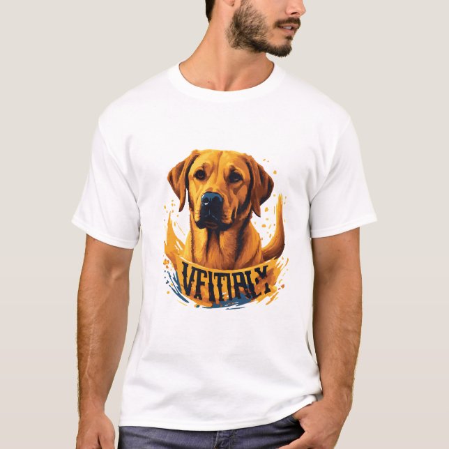 Victory Golden Labrador Dog T-Shirt (Front)