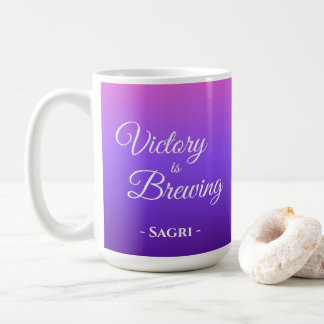 Victory is Brewing Personalised Purple Christian Coffee Mug