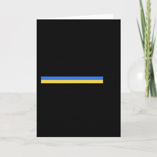 Victory Loading Ukraine Freedom Ukrainian Flag  Card (Front)