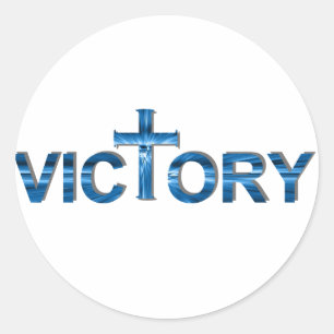 Victory Ombre bleu. Classic Round Sticker
