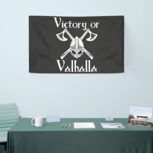 Victory or Valhalla - Helm and Axe Banner