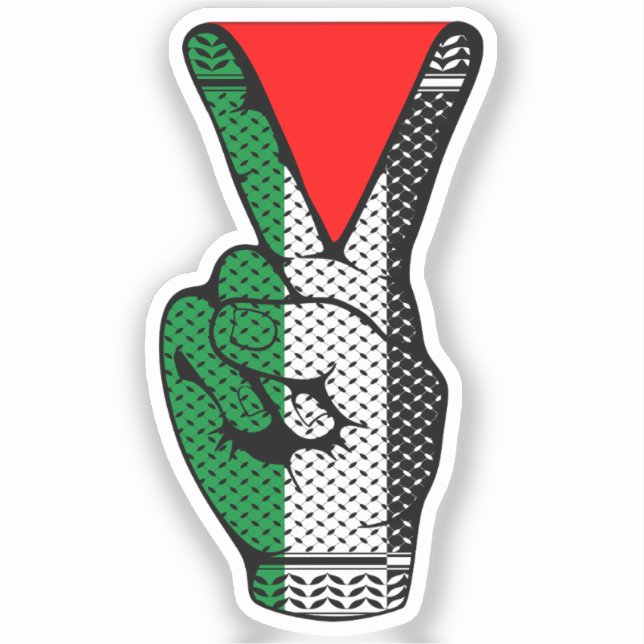 Victory Sign Hand Resistance Red Triangle Symbol (Front)