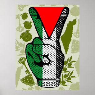 Victory Sign Hand Resistance Red Triangle Symbol