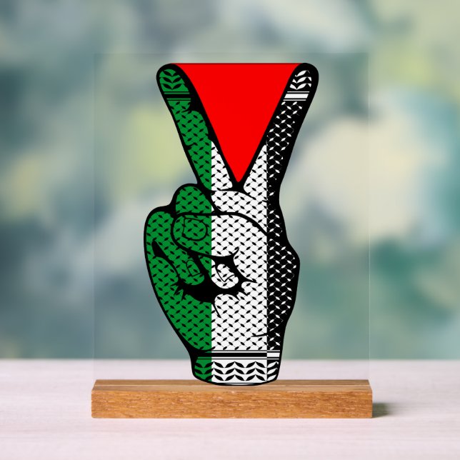 Victory Sign Hand Resistance Red Triangle Symbol (Neutral)
