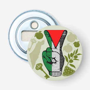 Victory Sign Hand Resistance Red Triangle Symbol Bottle Opener