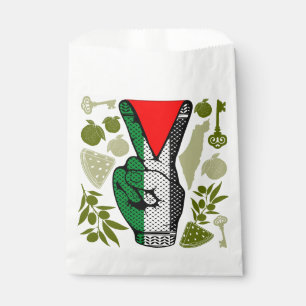 Victory Sign Hand Resistance Red Triangle Symbol Favour Bags