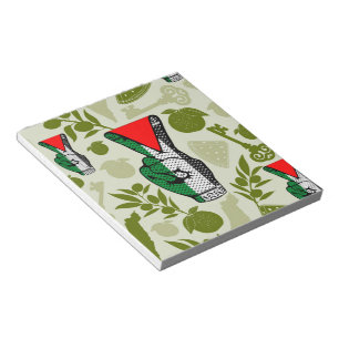 Victory Sign Hand Resistance Red Triangle Symbol Notepad