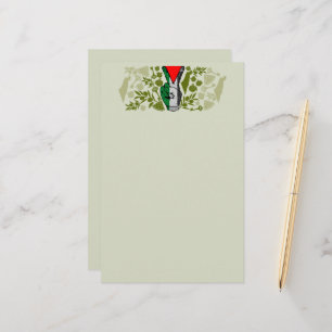 Victory Sign Hand Resistance Red Triangle Symbol Stationery