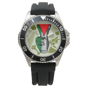 Victory Sign Hand Resistance Red Triangle Symbol Watch