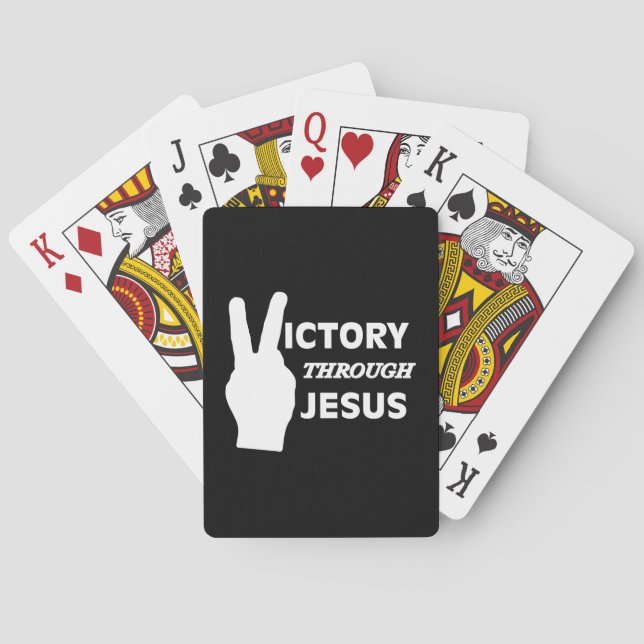 Victory through Jesus Playing Card Deck (Back)