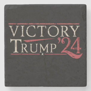 Victory Trump 24 Republican President 47 USA Stone Coaster