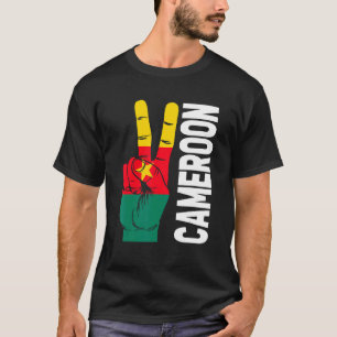 Victory Two Fingers Cameroon Flag Patriotic T-Shirt