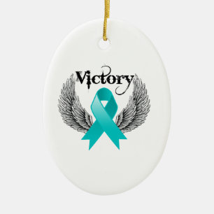 Victory Wings - Ovarian Cancer Ceramic Tree Decoration