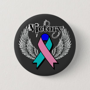Victory Wings - Thyroid Cancer 6 Cm Round Badge