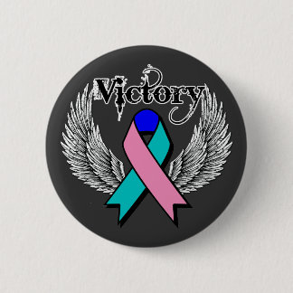 Victory Wings - Thyroid Cancer 6 Cm Round Badge