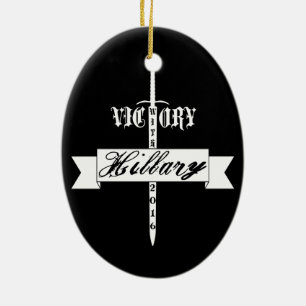 Victory with Hillary - 2016 Ceramic Tree Decoration