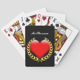 Victory Wreath and Heart express love Personalise Playing Cards