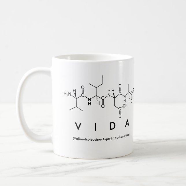 Vida peptide name mug (Left)