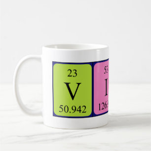 Vidal periodic table name mug