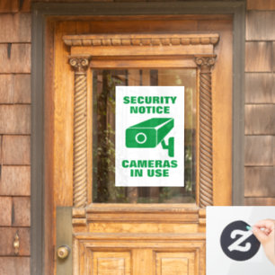 Video camera security service anti theft warning window cling