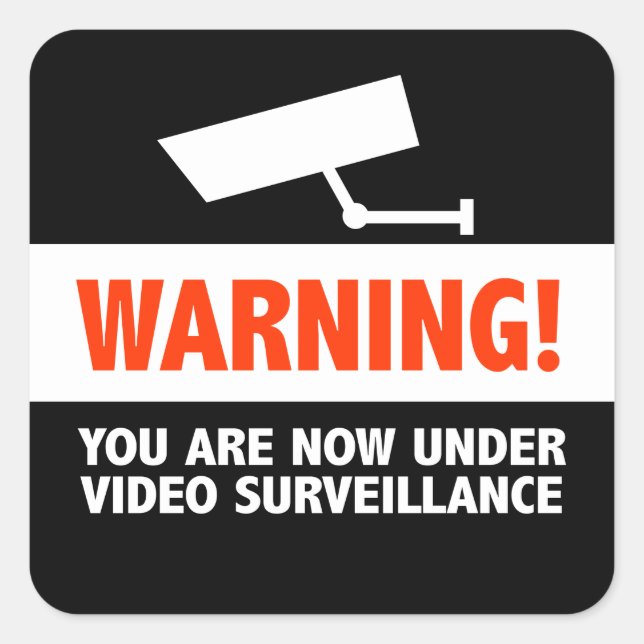 Video Camera Surveillance Square Sticker (Front)