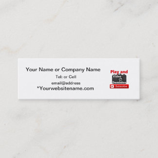 Video Dominion YouTube Subscribe and Play Mini Business Card