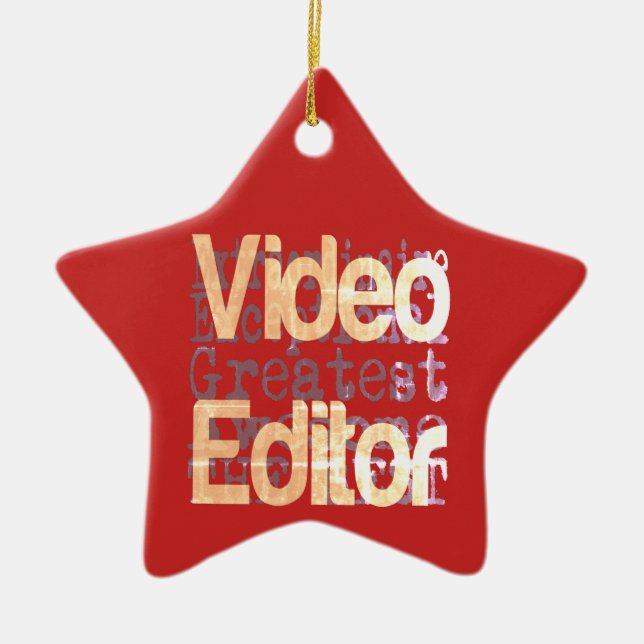 Video Editor Extraordinaire Ceramic Tree Decoration (Front)