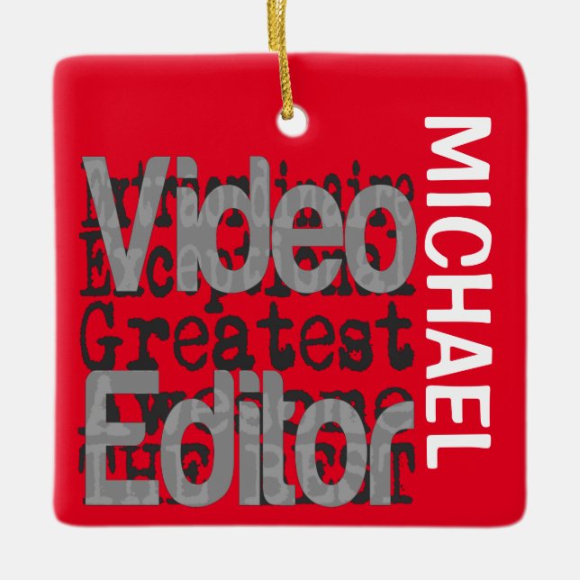 Video Editor Extraordinaire CUSTOM Ceramic Ornament (Front)