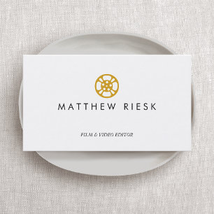 Video Editor, Filmmaker, Film Reel Logo, Business Card