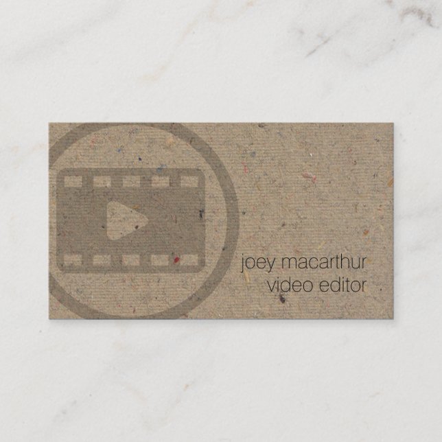 Video Editor Vide Clip Icon Film Photography Business Card (Front)
