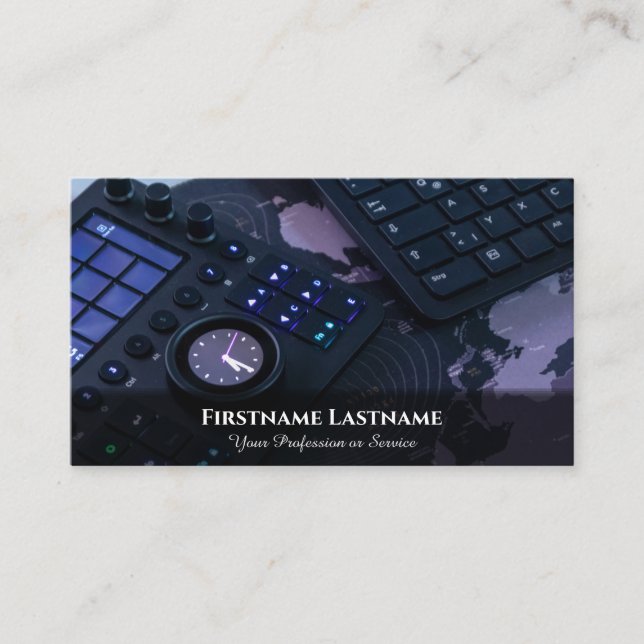 Video editor visual effects specialist digital art business card (Front)