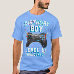 Video Game 10th Birthday Gamer Boys Level 10 Unlo T-Shirt