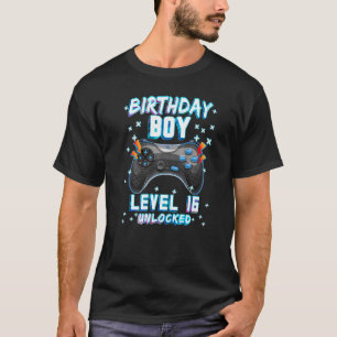 Video Game 16th Birthday Gamer Boys  Level 16 Unlo T-Shirt
