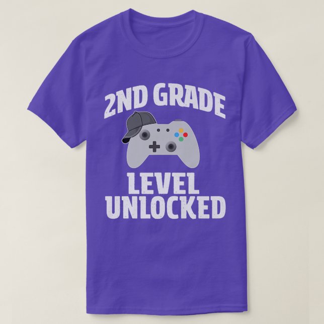 Video Game 2nd Grade Level Unlocked Back to School T-Shirt (Design Front)