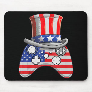 Video Game 4th Of July Uncle Sam Hat Game Controll Mouse Mat