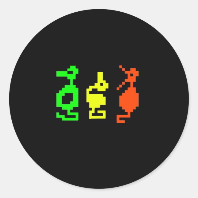 Video Game 8-bit Adventure Dragon  Classic Round Sticker (Front)