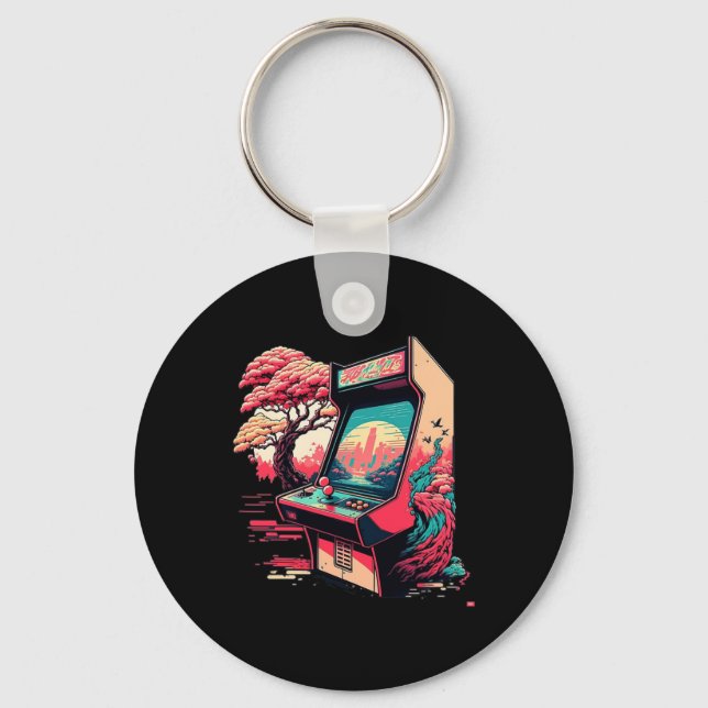 Video Game Arcade  Key Ring (Front)