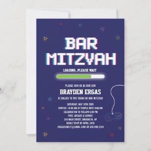 Video Game Bar Mitzvah Invitation Gamer