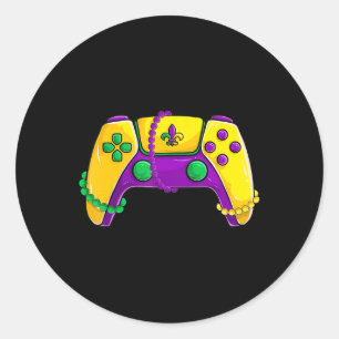 Video Game Beads Kids Mardi Gras  Classic Round Sticker