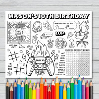 Video Game Birthday Activity Sheet