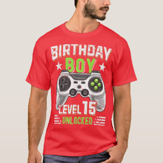 Video Game Birthday Boy Level 15 Unlocked Gamer Ki T-Shirt