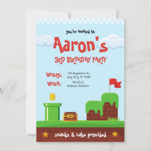 Video Game Birthday Invitations