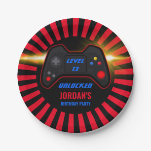 Video Game Birthday Paper Plate
