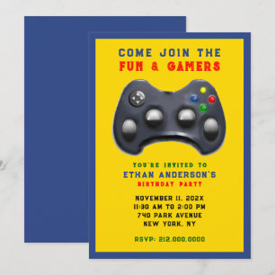 Video Game Birthday Party Invitation