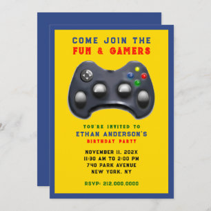 Video Game Birthday Party Invitation
