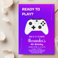 Video Game Birthday Party Neon Game On Level Up