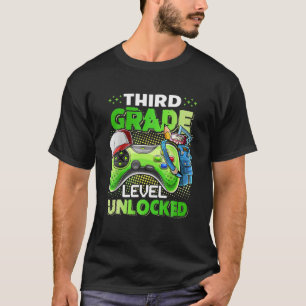 Video Game Boys Level Unlocked Third Grade First D T-Shirt