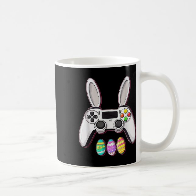 Video Game Bunny Eggs Controller Easter Day Gaming Coffee Mug (Right)